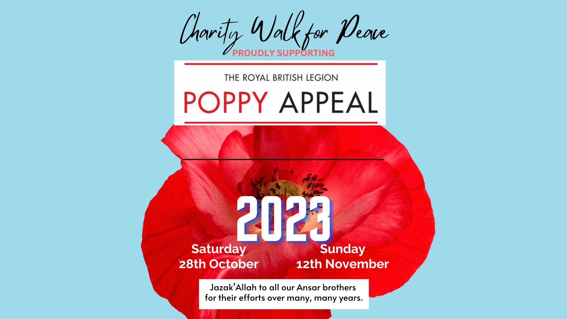 Poppy Appeal Collection 2023 - Charity Walk for Peace